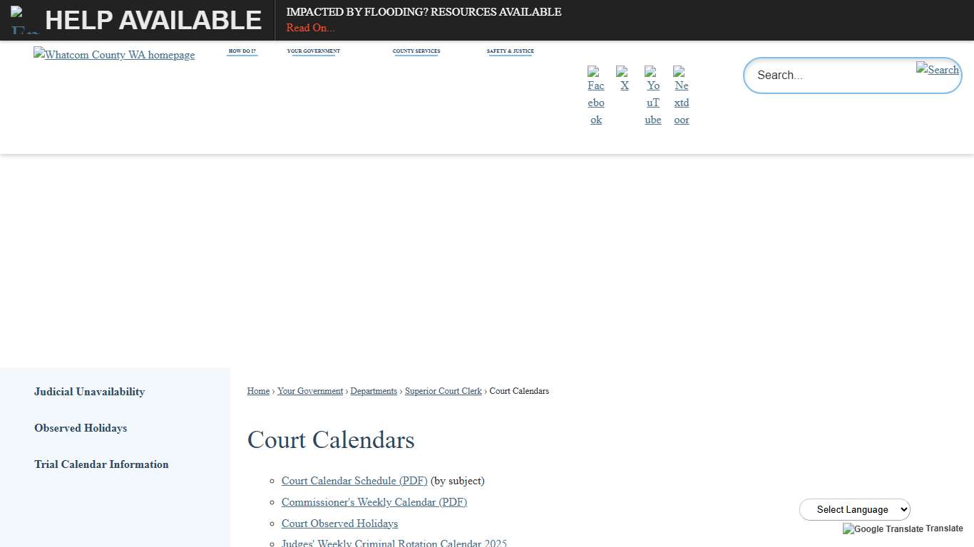 Court Calendars Whatcom County, WA - Official Website